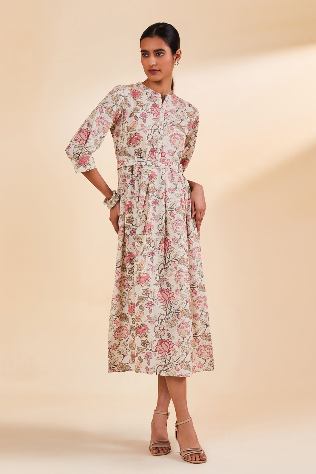 Off White Printed Dress