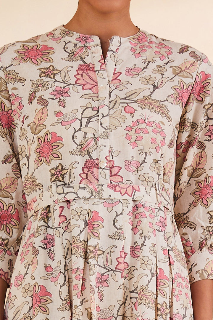 Off White Printed Dress