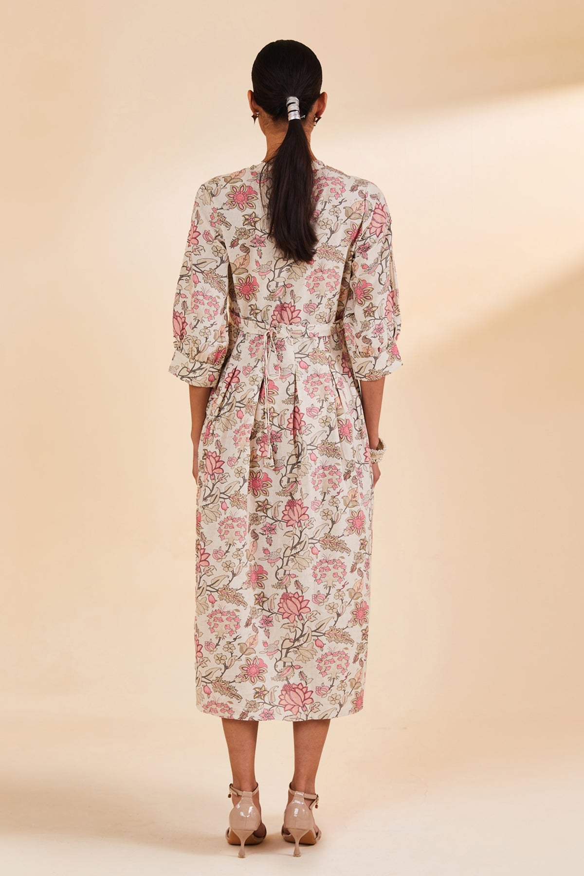 Off White Printed Dress