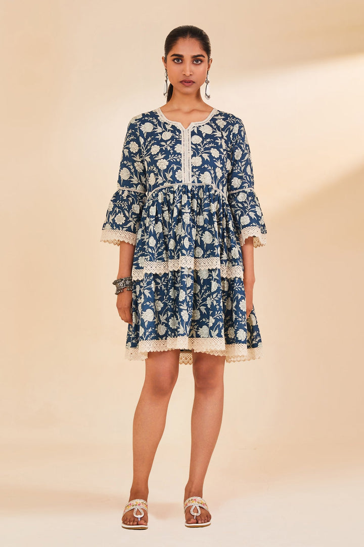 Teal Printed A-Line Tunic