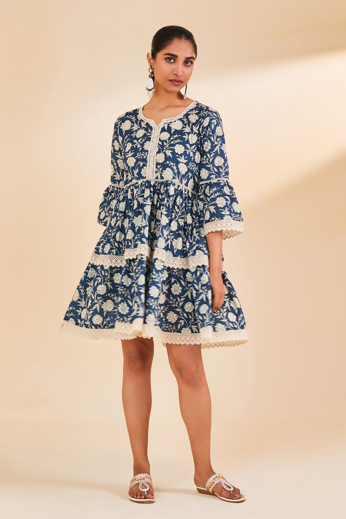 Teal Printed A-Line Tunic