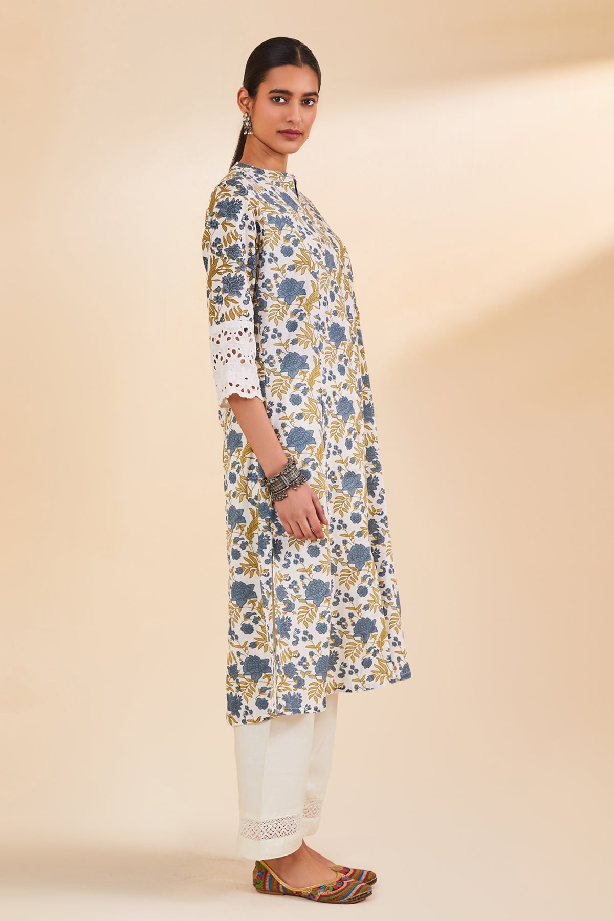 White Printed Kurta