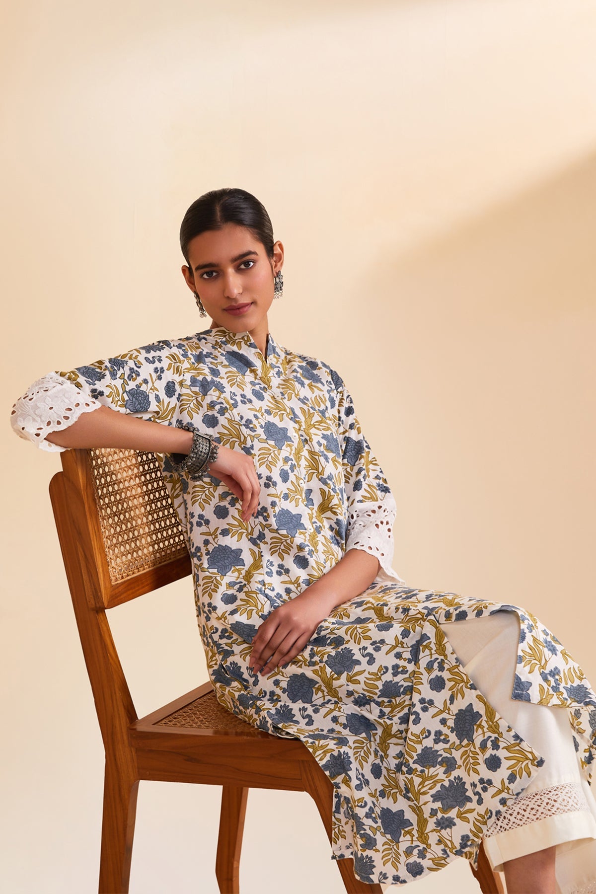 White Printed Kurta
