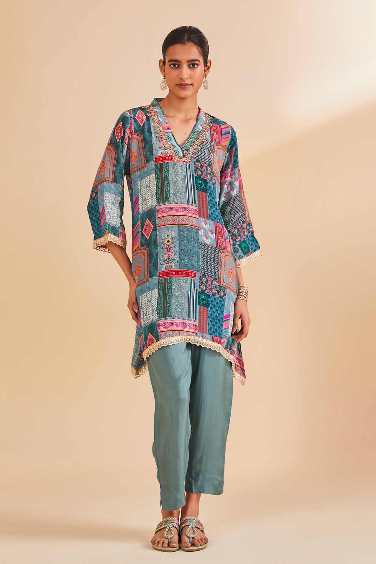 Multi Printed Kurta 2 Pcs Set