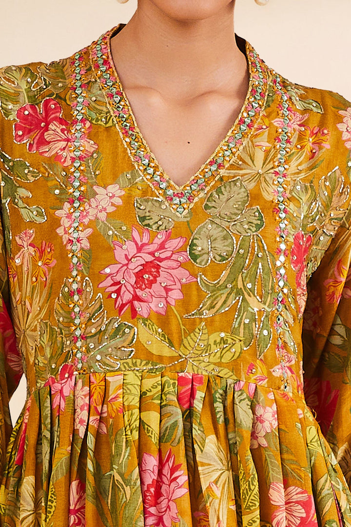 Mustard Printed Dress