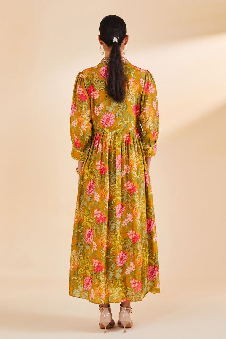 Mustard Printed Dress