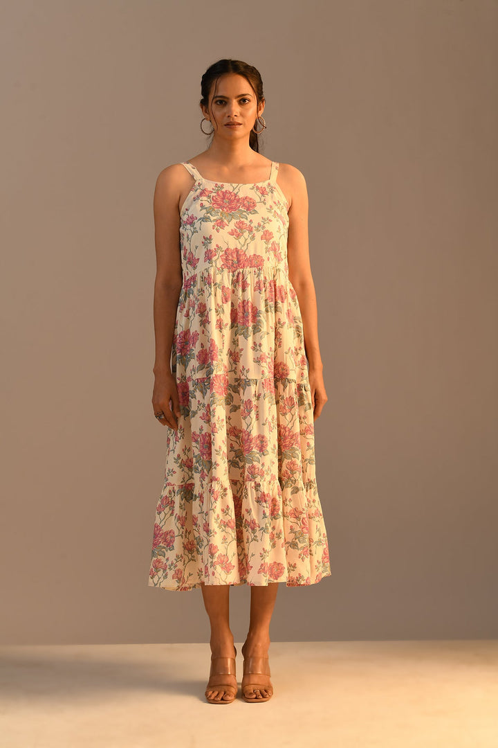Cream Printed Dress