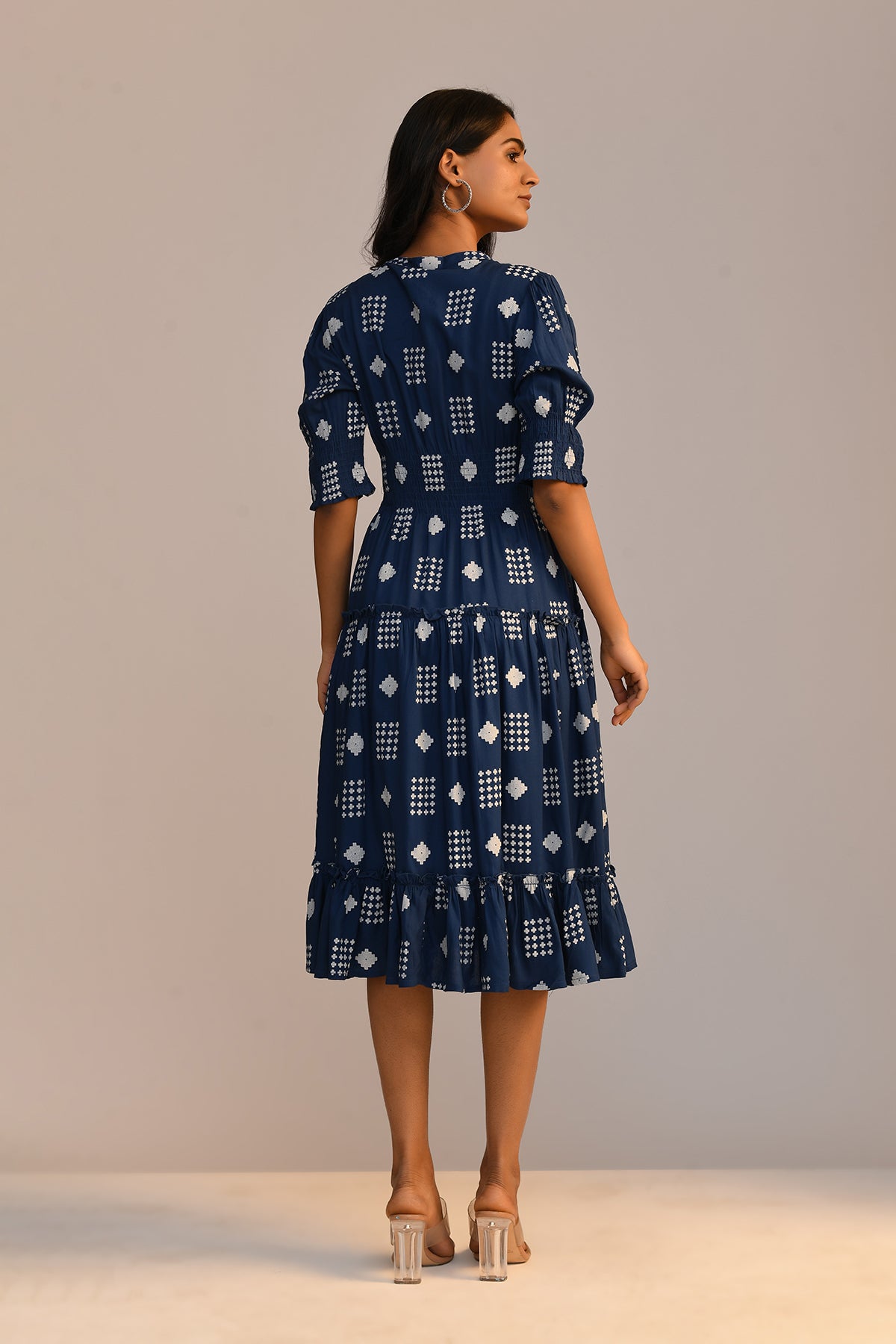 Blue Printed Dress