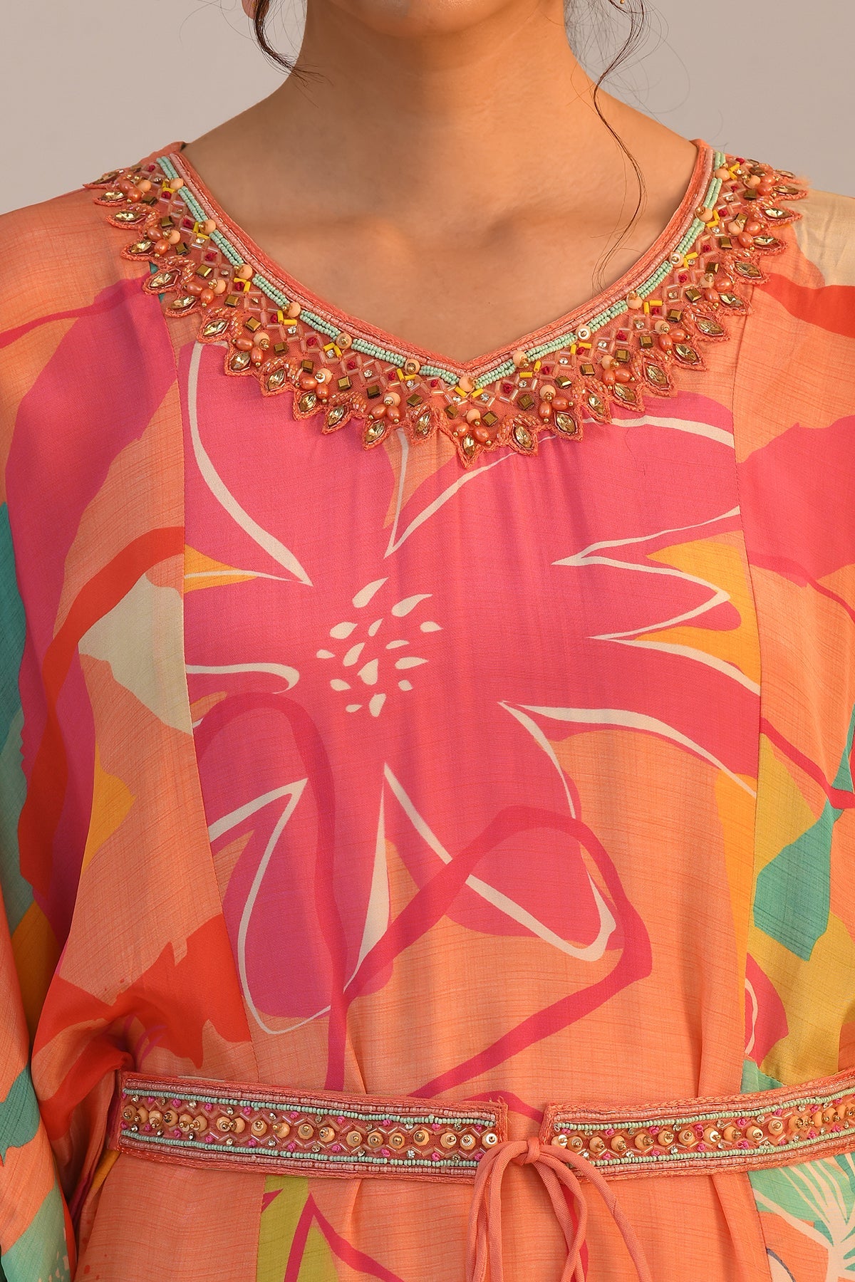 Multi Printed Flared Kurta 2 Pcs Set