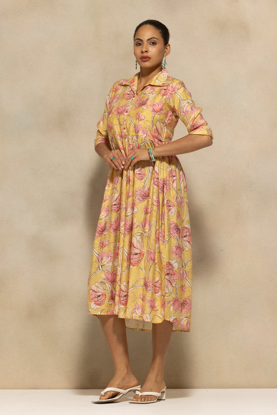 Yellow Floral Printed Dress