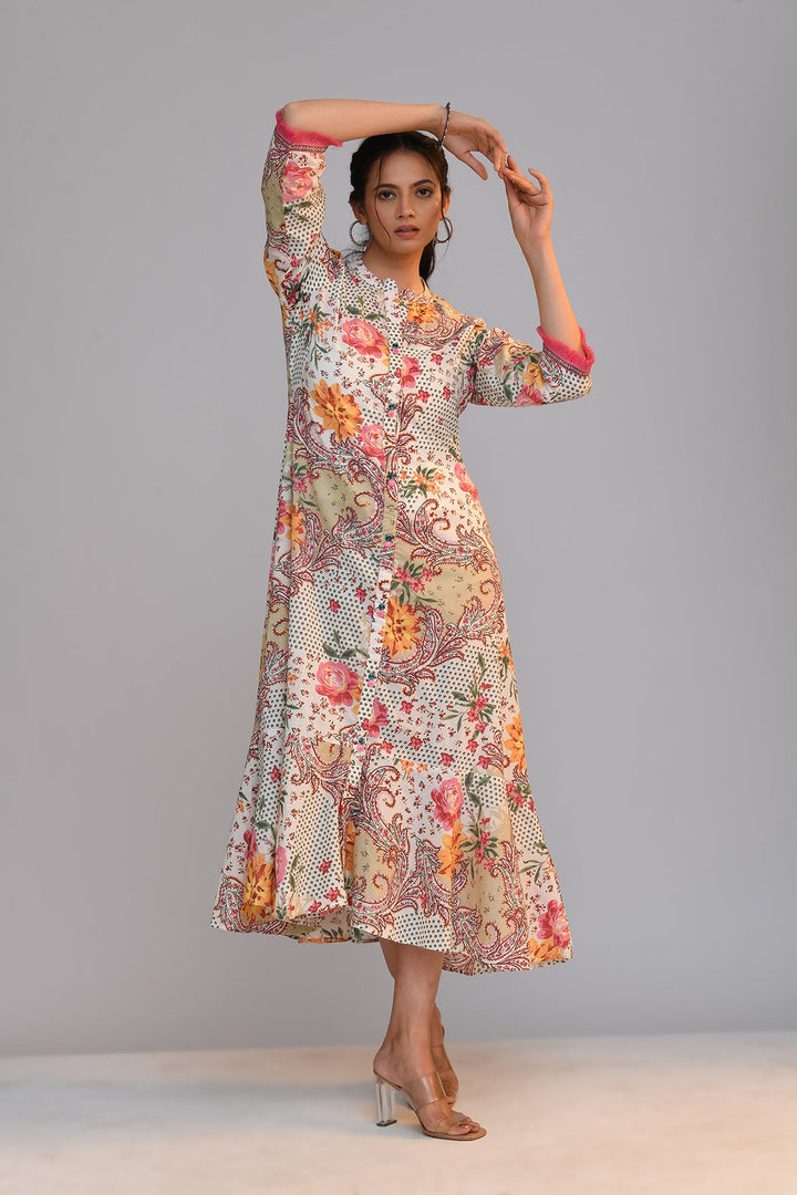 White Printed Dress