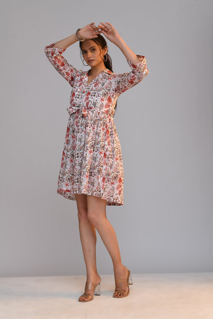 White Printed Dress