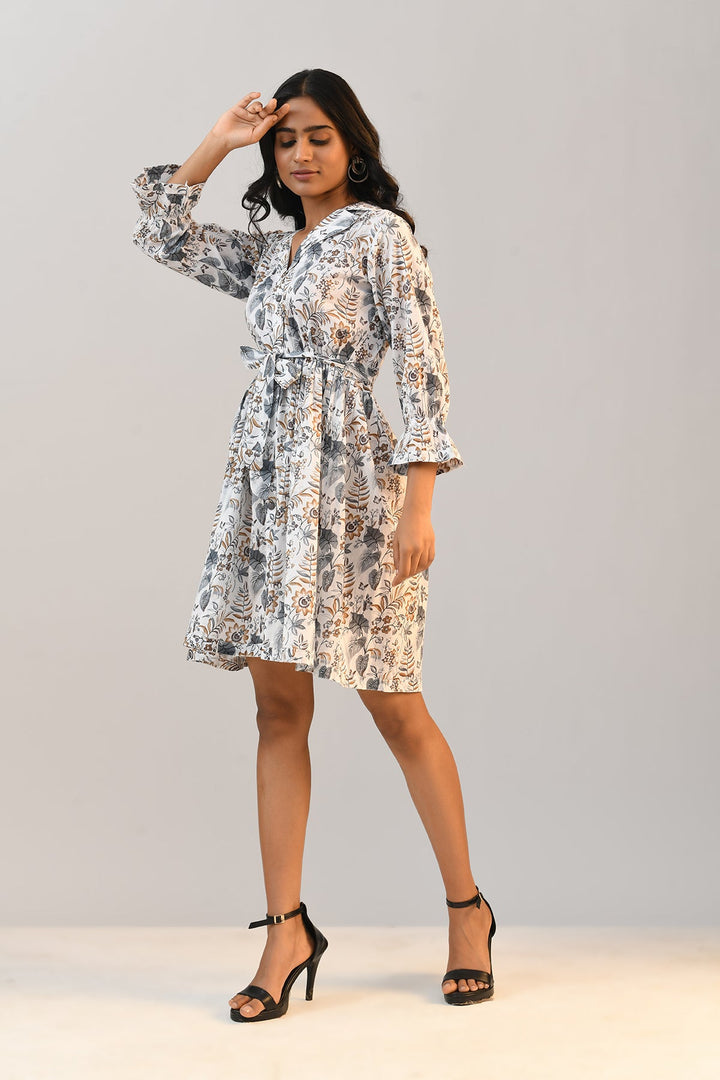 White Printed Dress