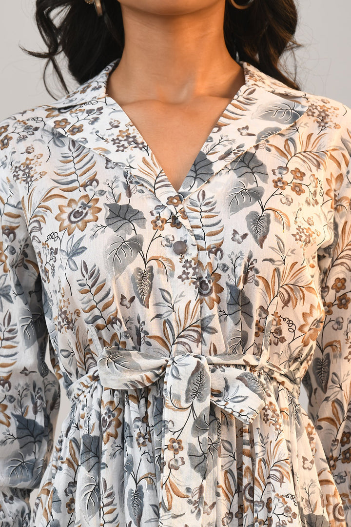 White Printed Dress