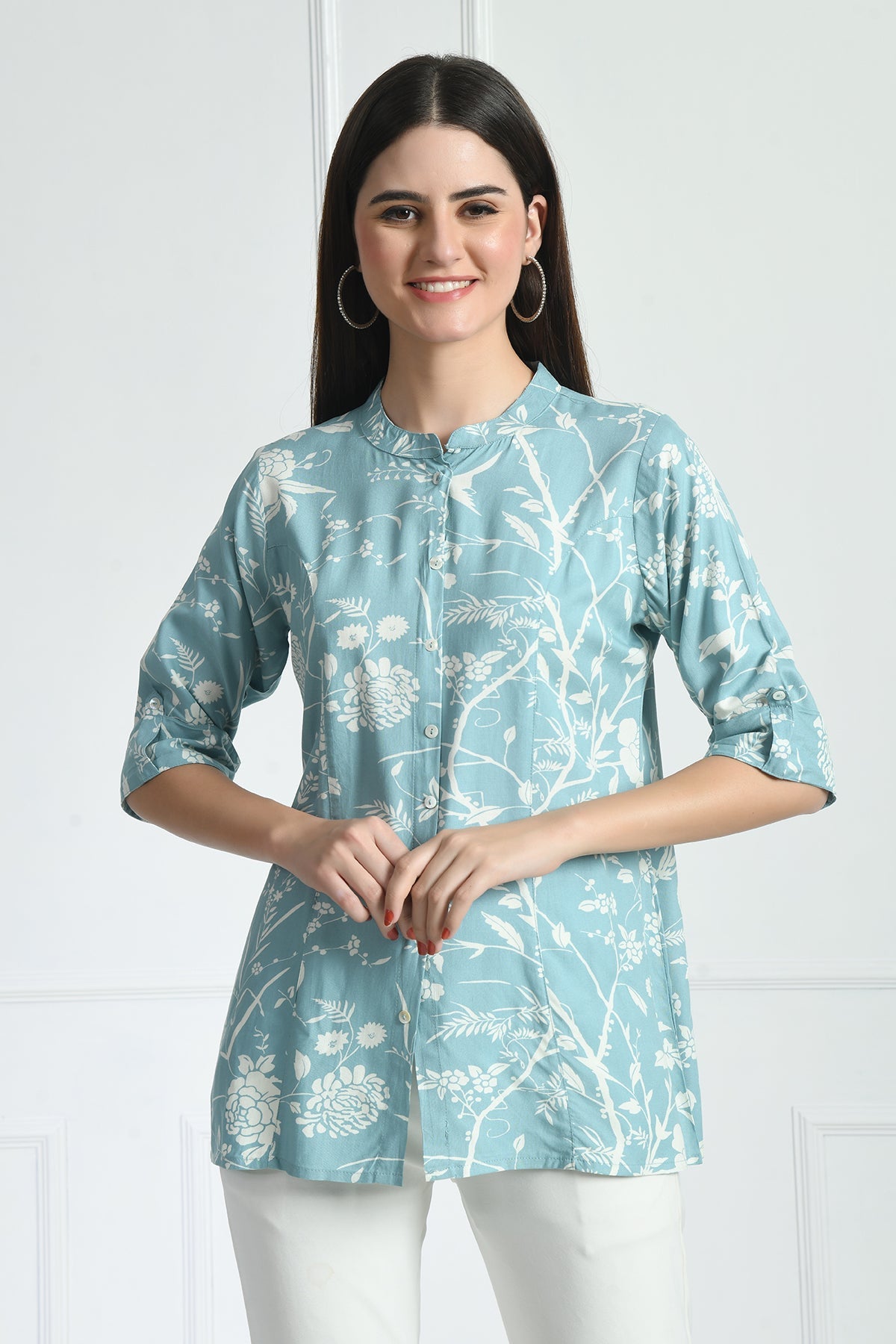 Green Printed Top