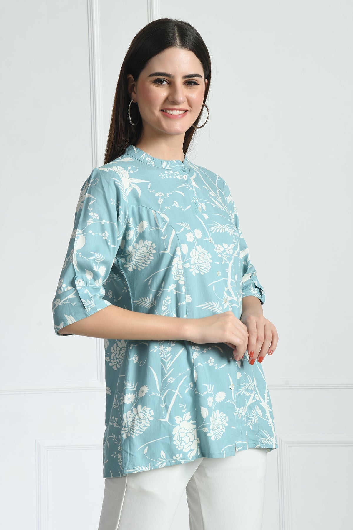 Green Printed Top