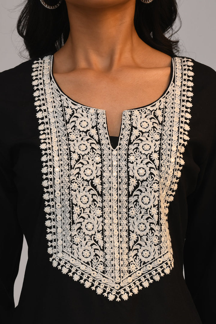 Black Embroidered Top