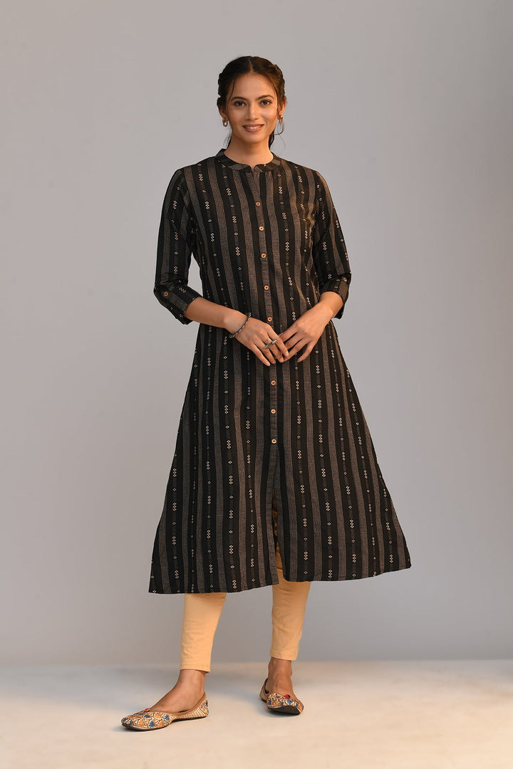 Black Printed Kurta