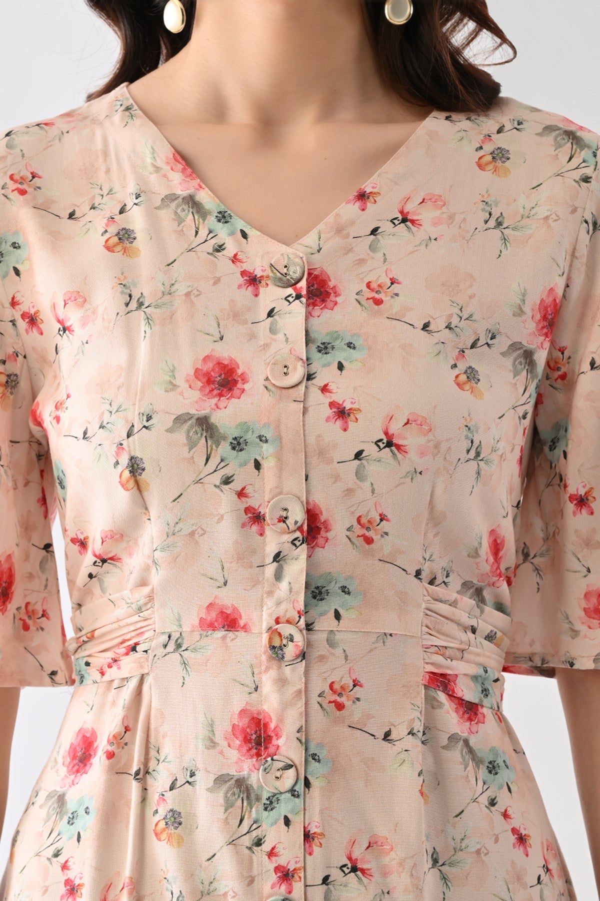 Pink Floral Printed Dress