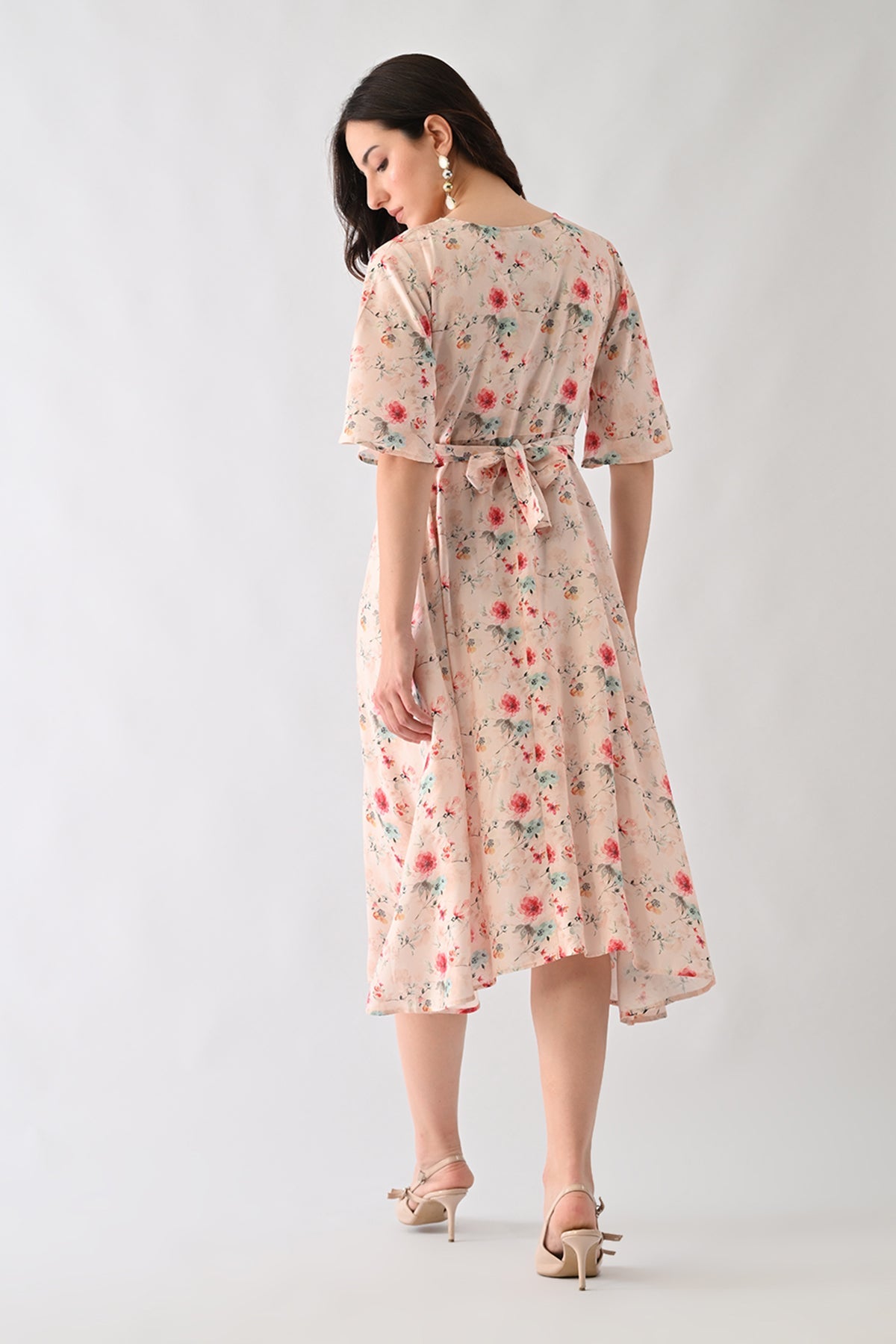 Pink Floral Printed Dress