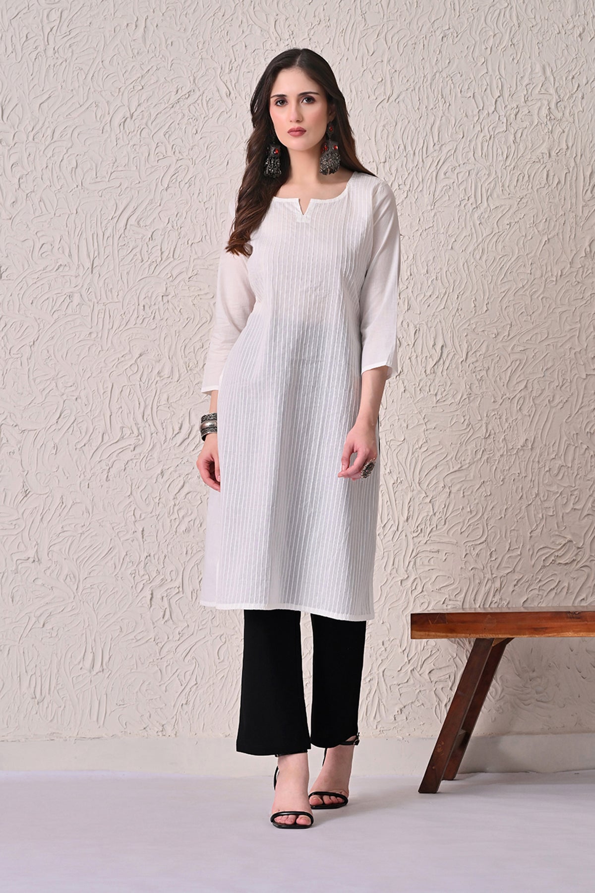 White Pintex Kurta
