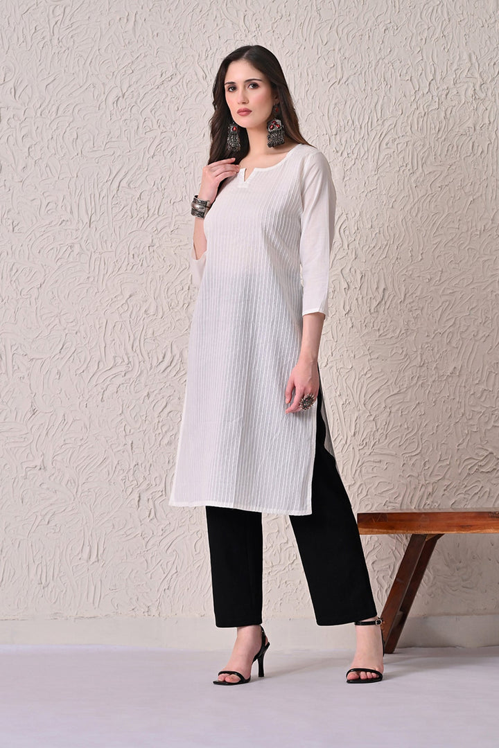 White Pintex Kurta