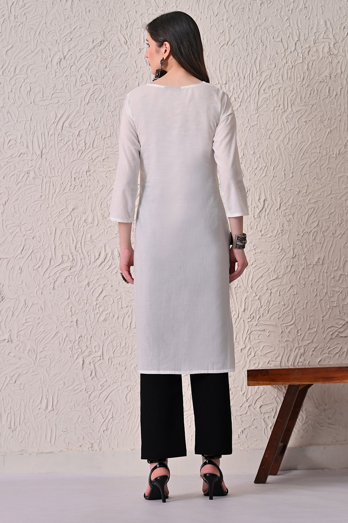 White Pintex Kurta