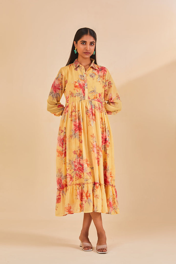 Yellow Printed Dress