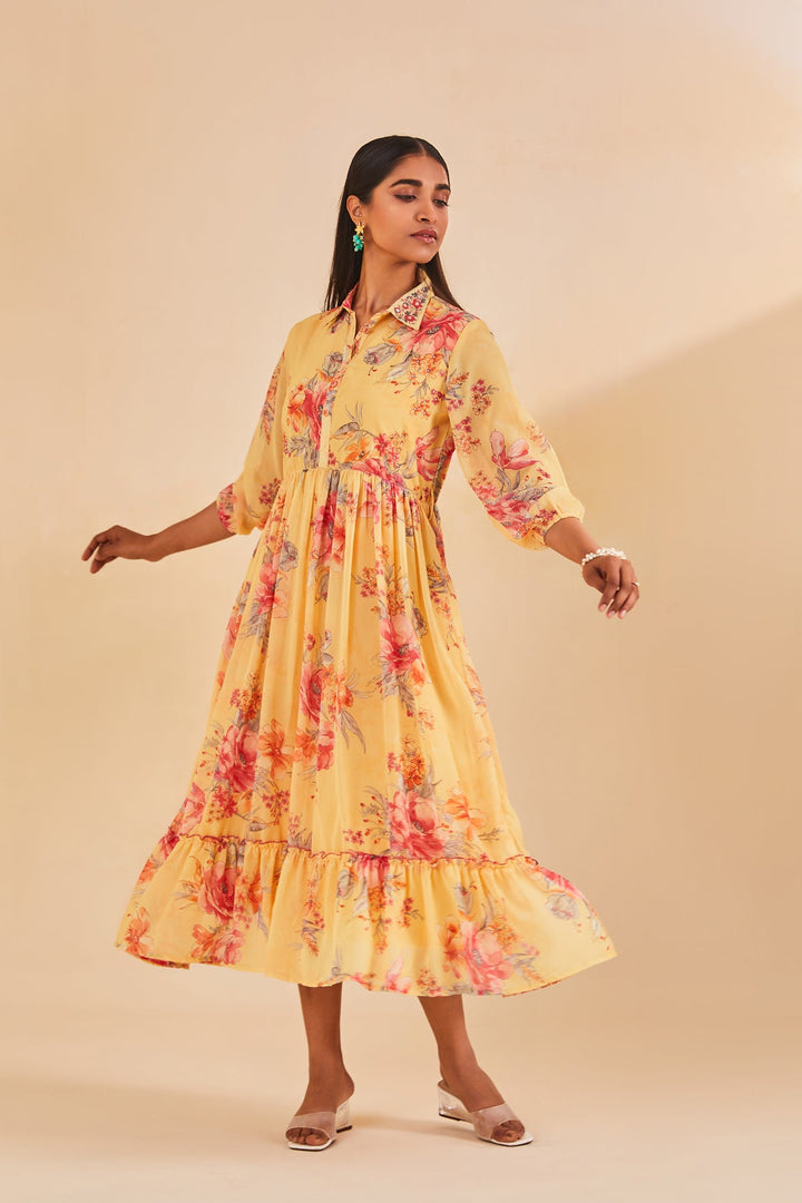 Yellow Printed Dress