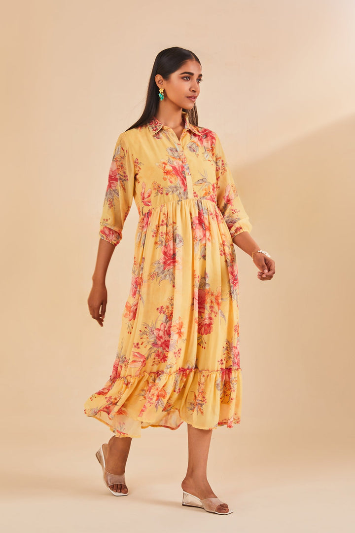 Yellow Printed Dress
