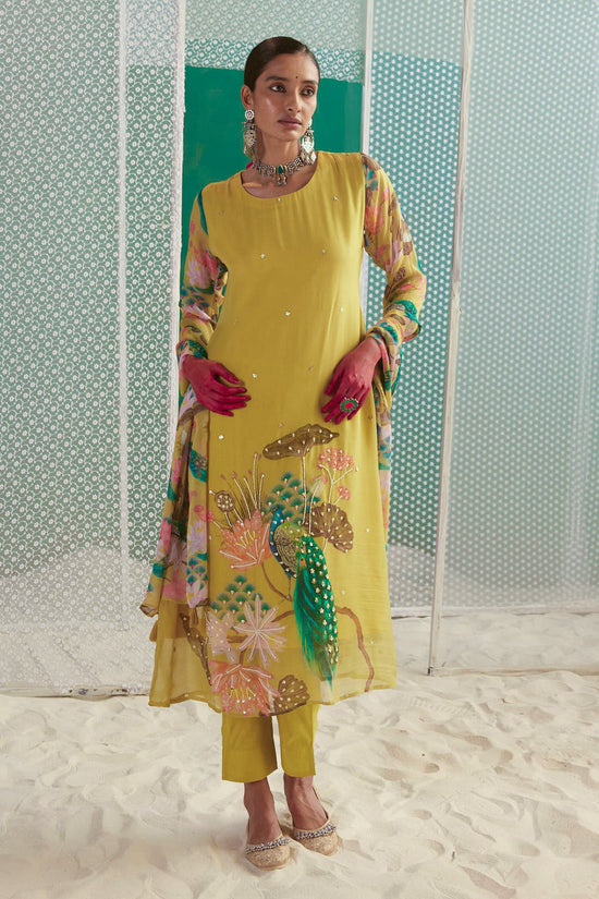 Green Printed Kurta Set