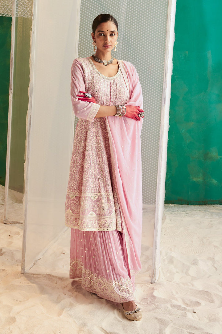 Pink Embroidered Kurta Set