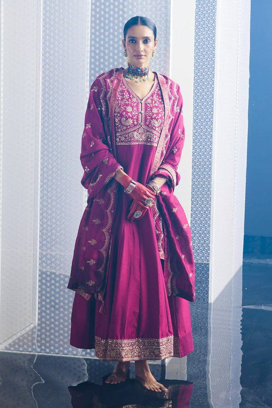 Magenta Embroidered Dress
