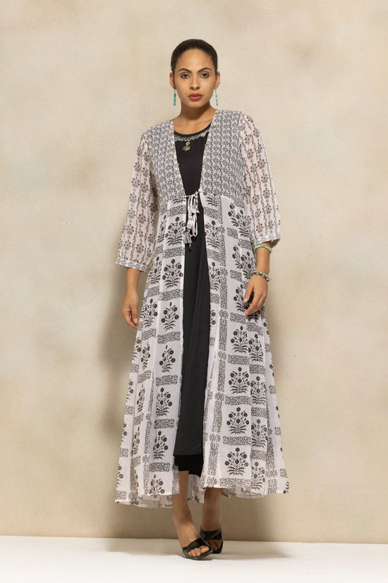 Black Printed Flared Dress