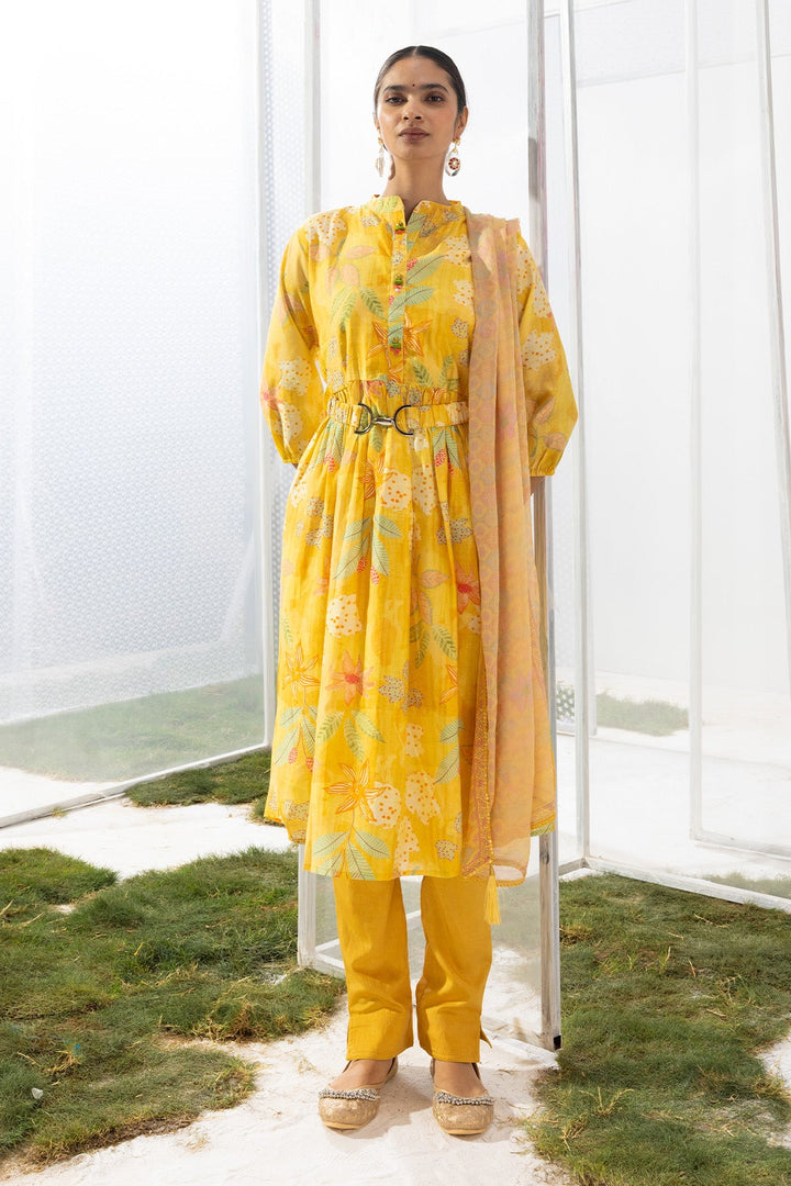 Yellow Printed Dress