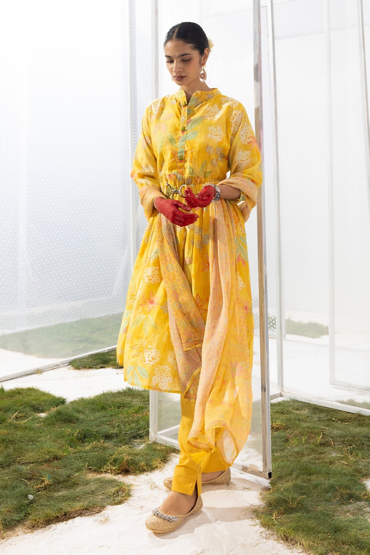 Yellow Printed Dress