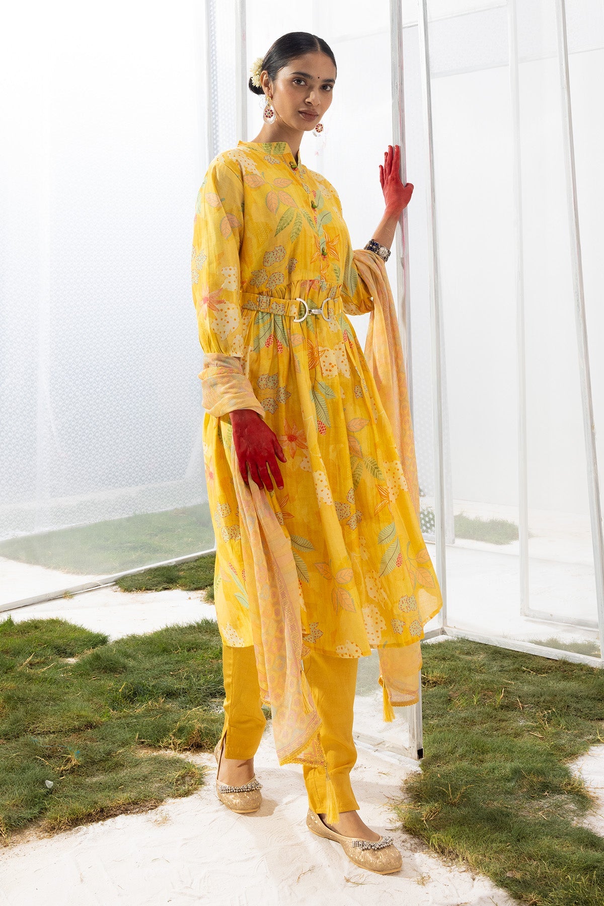 Yellow Printed Dress