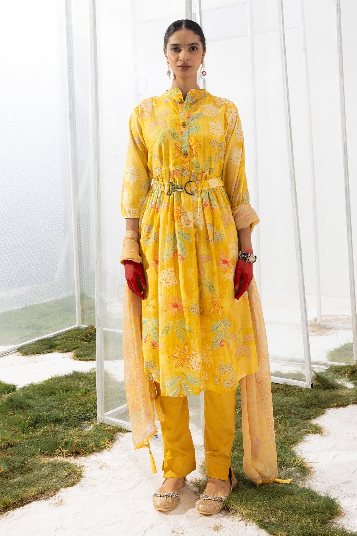 Yellow Printed Dress