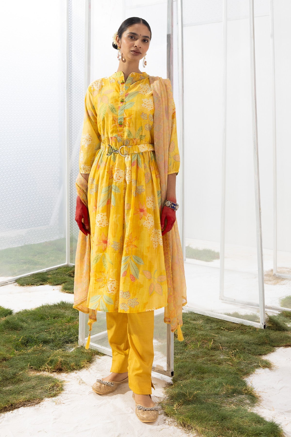 Yellow Printed Dress