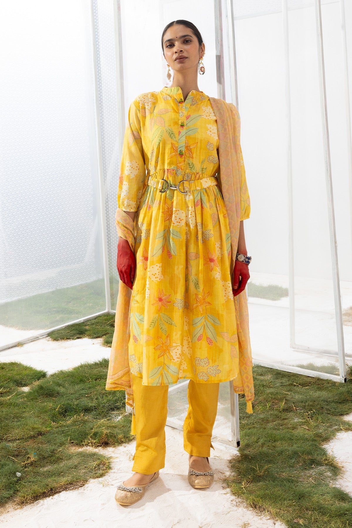 Yellow Printed Dress