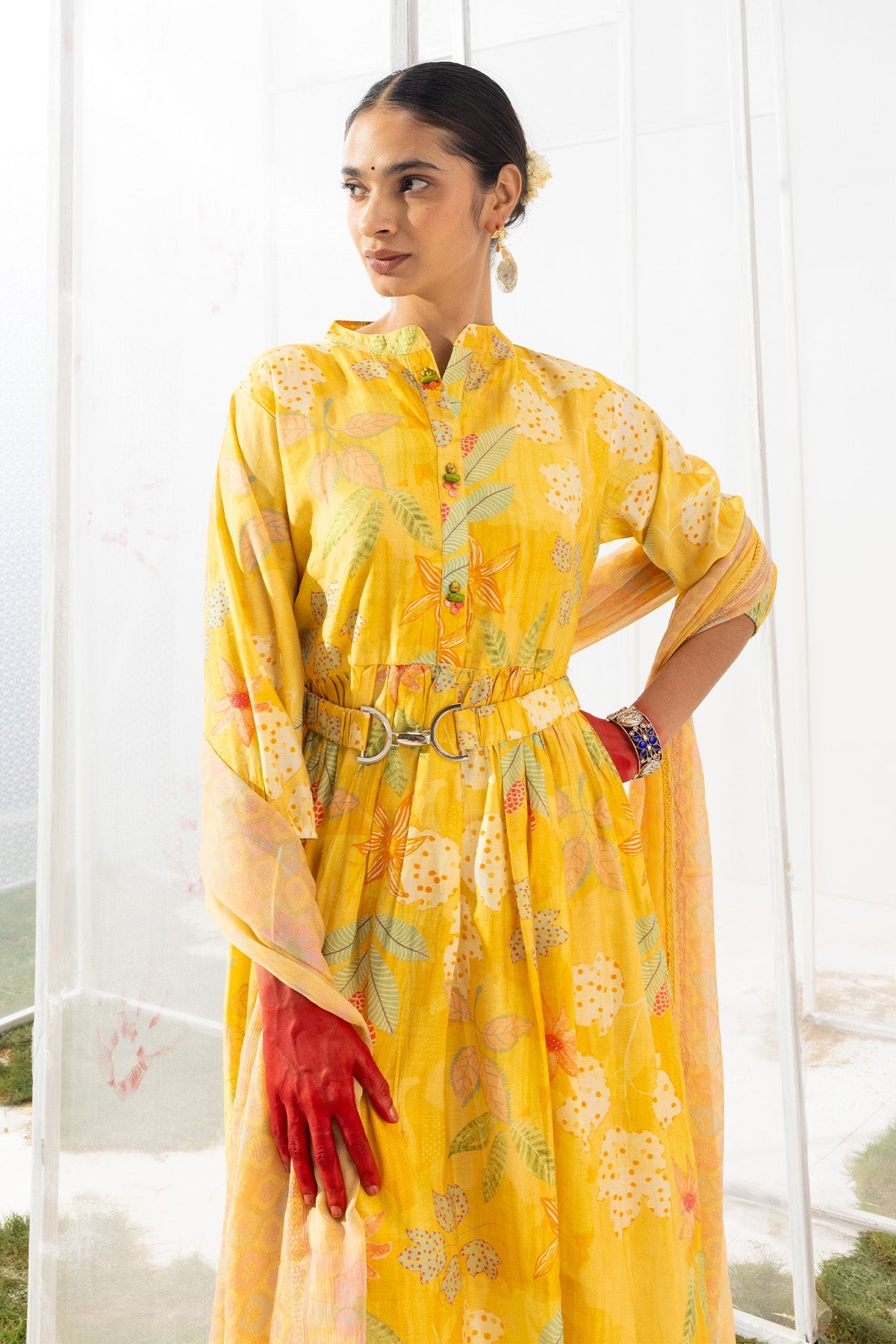 Yellow Printed Dress