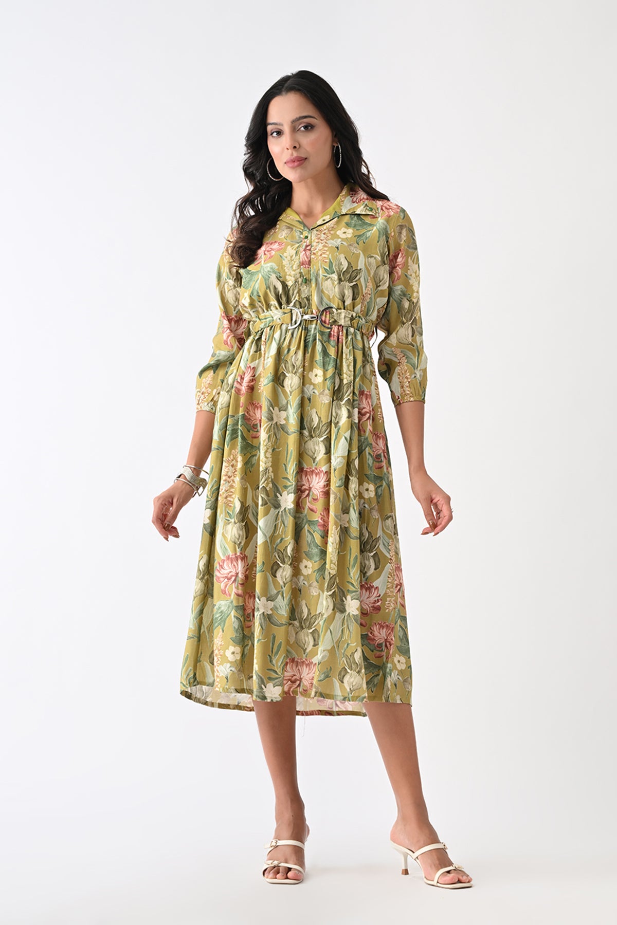 Green Floral Printed Dress