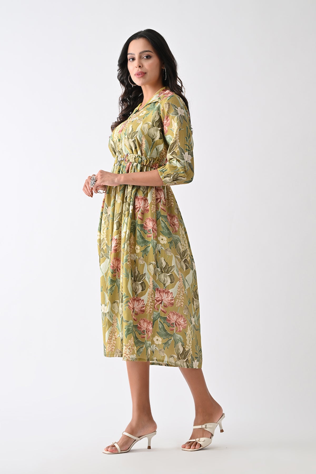 Green Floral Printed Dress