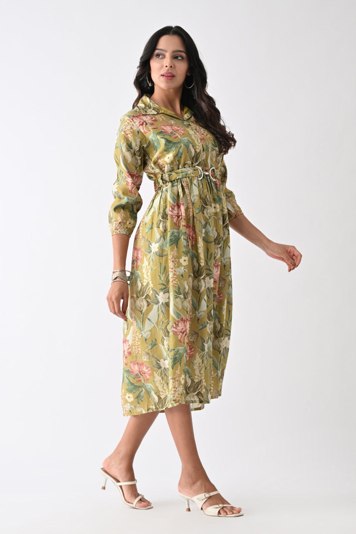 Green Floral Printed Dress