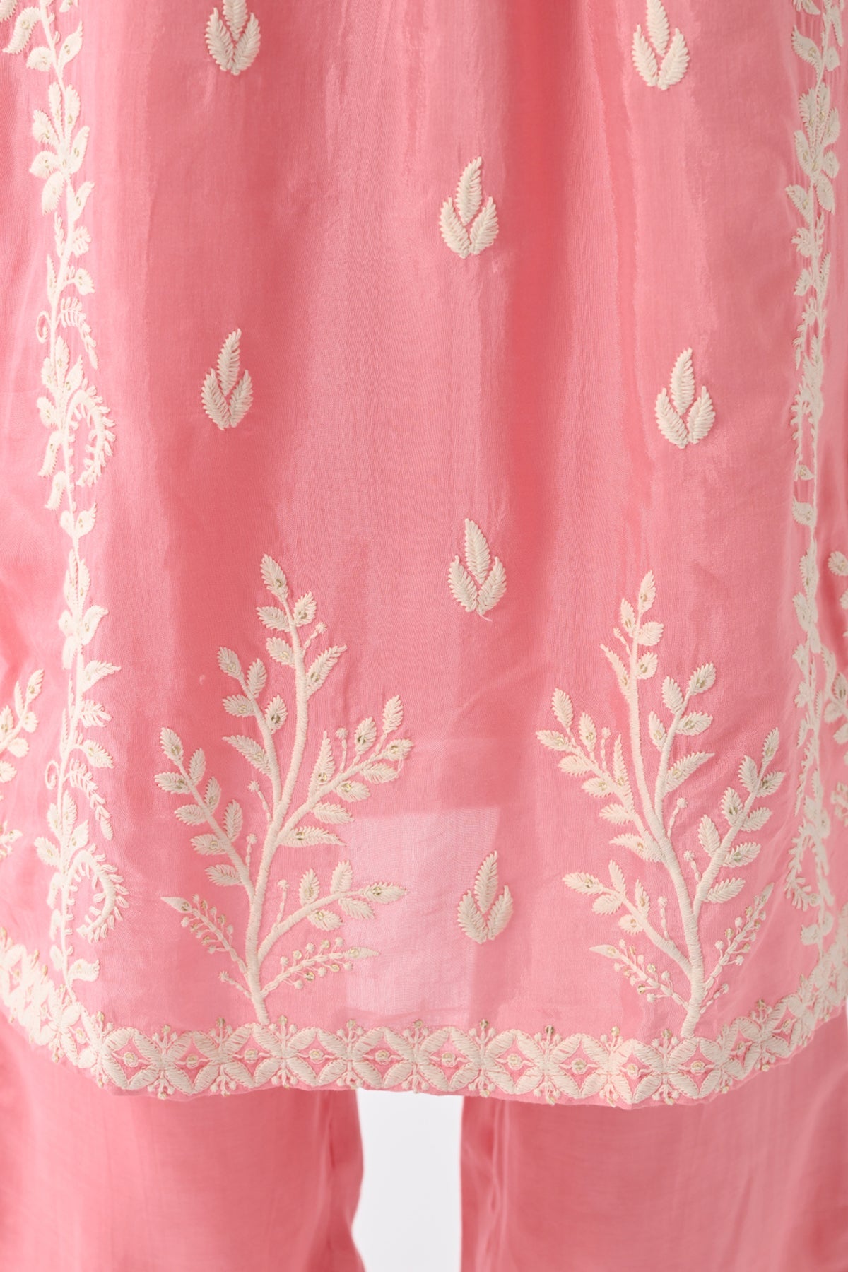 Peach Embroidered Kurta 3 Pcs Set