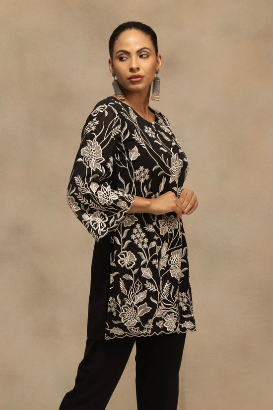 Black Embroidered Co-Ord Set