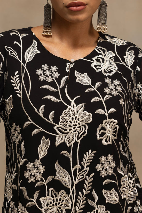 Black Embroidered Co-Ord Set