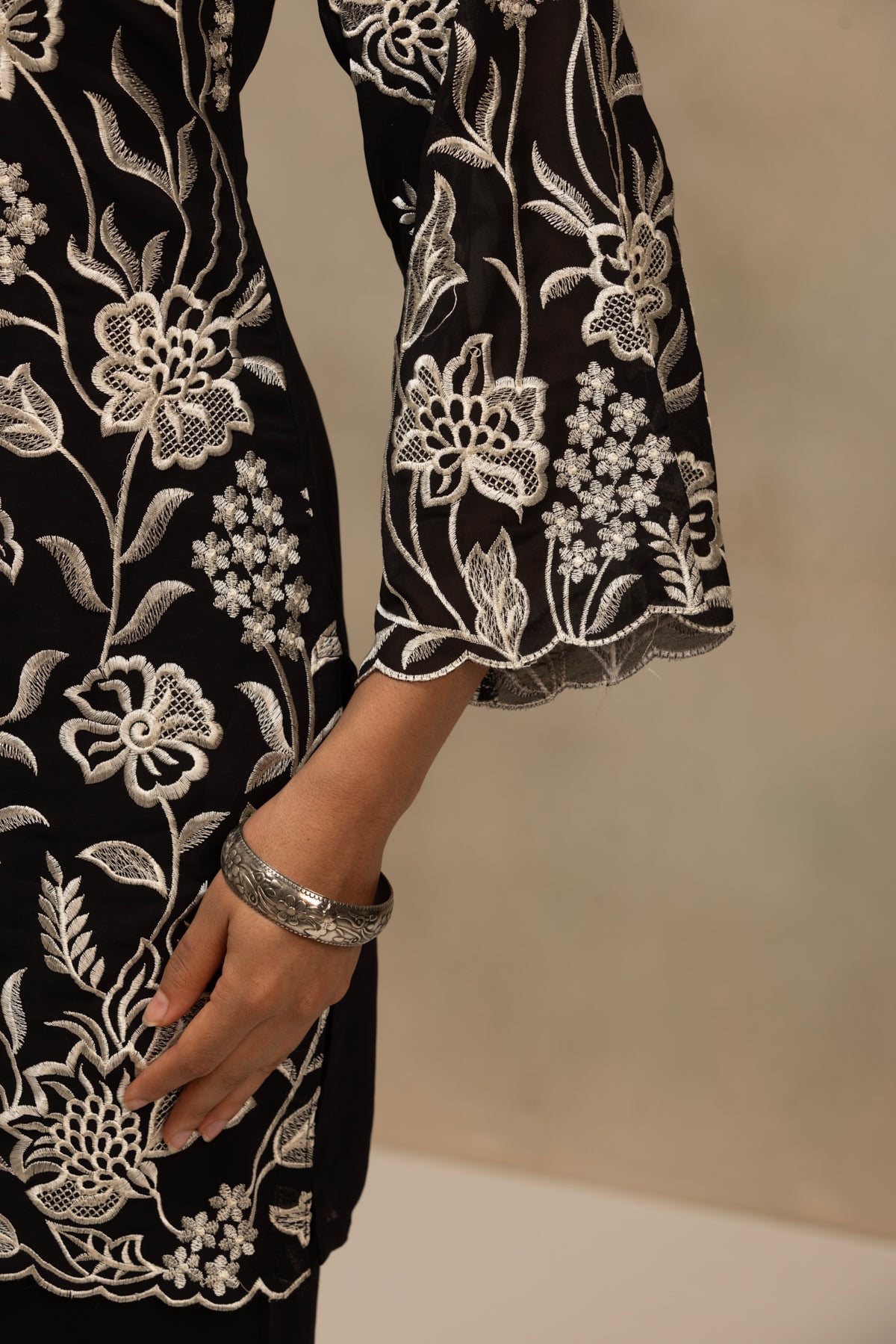 Black Embroidered Co-Ord Set