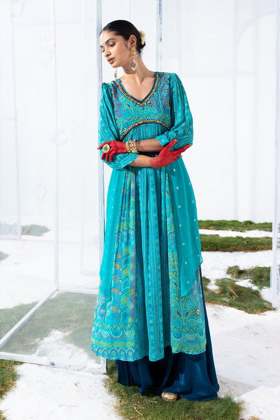Green Printed Kurta Set
