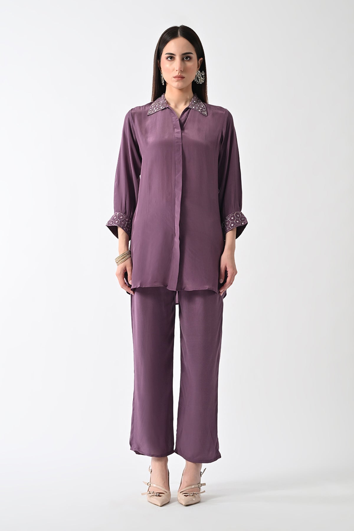 Purple Solid Co-Ord Set